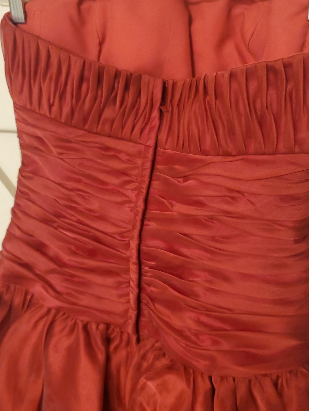 Strapless Red Ruffled Cocktail Dress - Picture 5 of 6